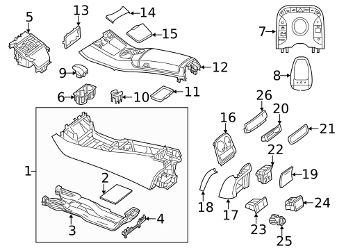 Front Console for 2020 Mercedes-Benz S 63 AMG® #1