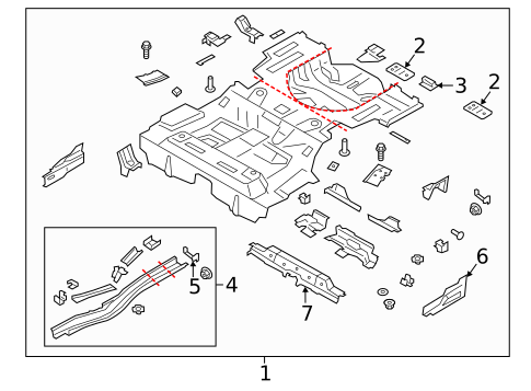 Rear Floor & Rails for 2015 Ford Fusion #1