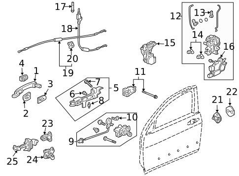 Lock & Hardware for 2004 Acura TL #1