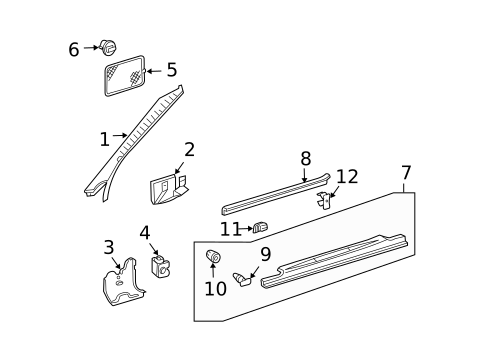 Interior Trim - Pillars for 2007 Mercedes-Benz CLK350 #0