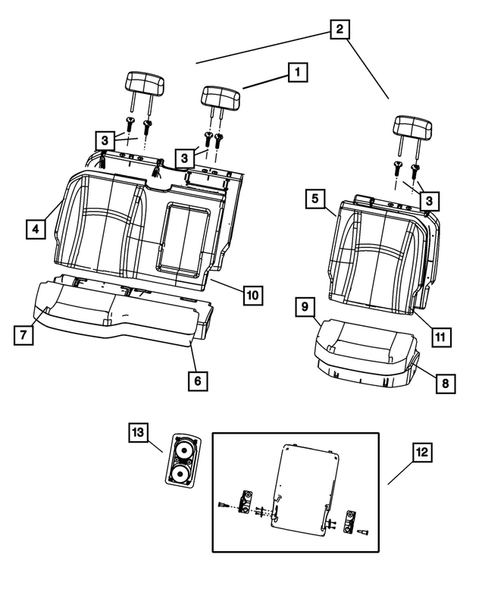 Rear Seats - Second Row for 2009 Dodge Ram 1500 #0