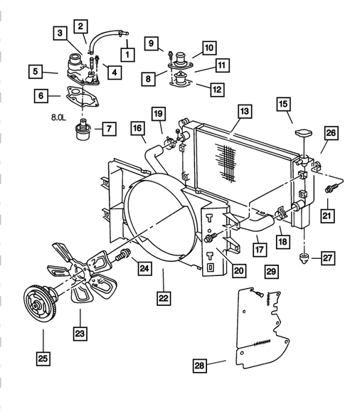 Radiator and Related Parts for 2002 Dodge Ram 3500 #2