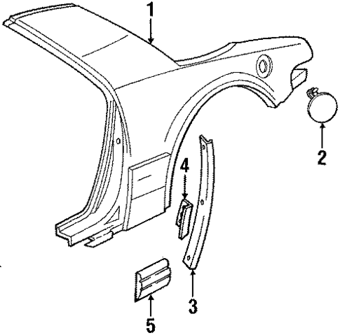 Quarter Panel & Components for 1991 Buick Reatta #1