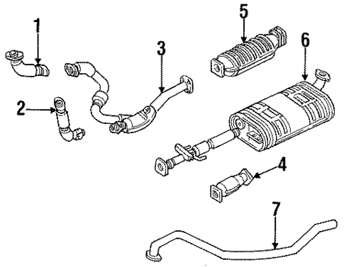Exhaust Components for 1996 Honda Passport #0