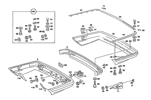 Rear Bumper for 1990 Mercedes-Benz 560SEL #2