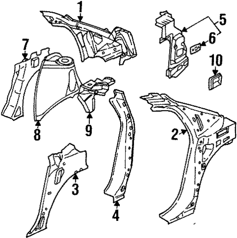 Inner Structure for 1999 Saturn SC2 #1
