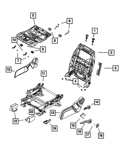 Front Seats - Adjusters, Recliners, Shields and Risers for 2013 Dodge Journey #2