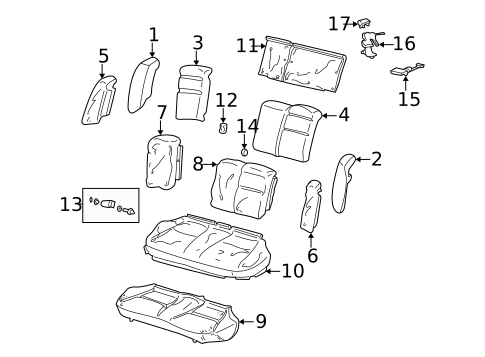 Rear Seat Components for 1999 Honda Civic #1