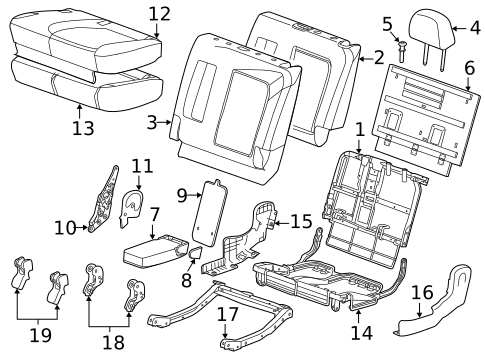 Rear Seat Components for 2014 Chevrolet Captiva Sport #0