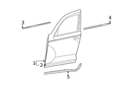 Door & Components for 2001 Chrysler PT Cruiser #0
