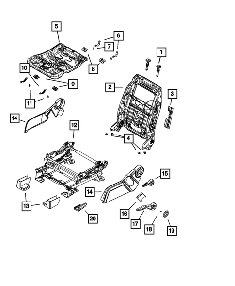 Front Seats - Adjusters, Recliners, Shields and Risers for 2011 Dodge Journey #3