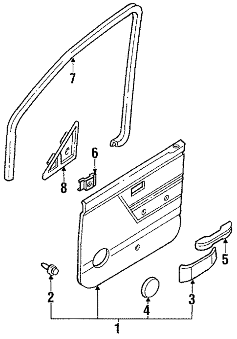 Interior Trim - Front Door for 1988 Nissan Sentra #1