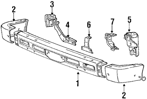 Bumper & Components - Front for 1990 Mitsubishi Mighty Max #0