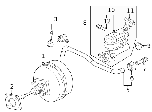 Master Cylinder - Components On Dash Panel for 2007 Pontiac Torrent #9