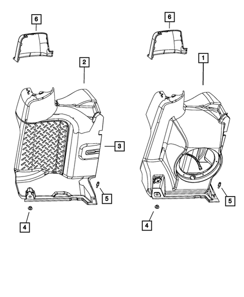 Panels-Moldings-Scuff Plates, Pillar, Cowl, 1/4 Panel Trim and Cargo Covers for 2012 Jeep Wrangler #1