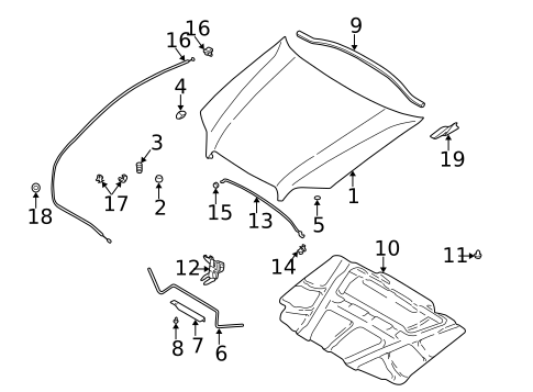 Hood & Components for 2004 Subaru Outback #0