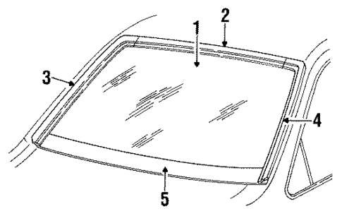 Glass - Windshield for 1985 Mercury Cougar #0