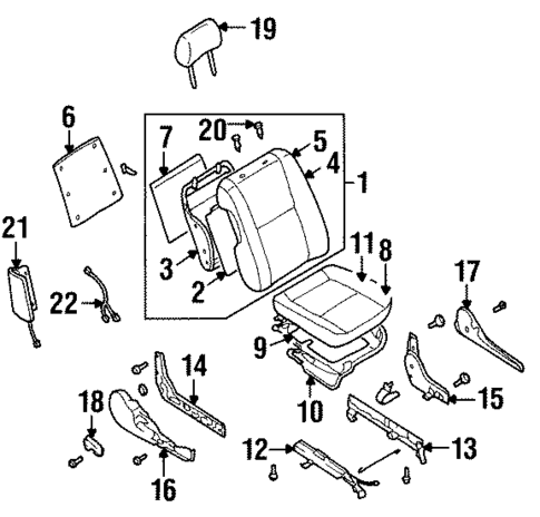 Front Seat Components for 1999 Nissan Maxima #4