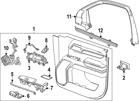 Interior Trim - Front Door for 2025 GMC Sierra 2500 HD #0