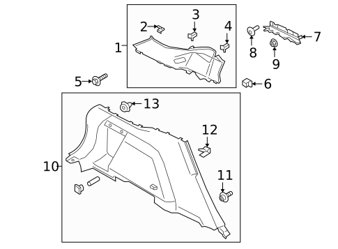 Interior Trim - Quarter Panels for 2023 Ford Escape #1