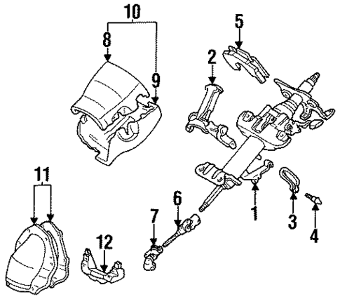Steering Column Assembly for 1997 Toyota Corolla #1