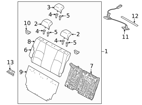 Rear Seat Components for 2014 Mazda 3 #1