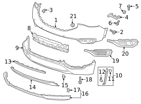 Bumper & Components - Front for 2022 GMC Sierra 1500 #6