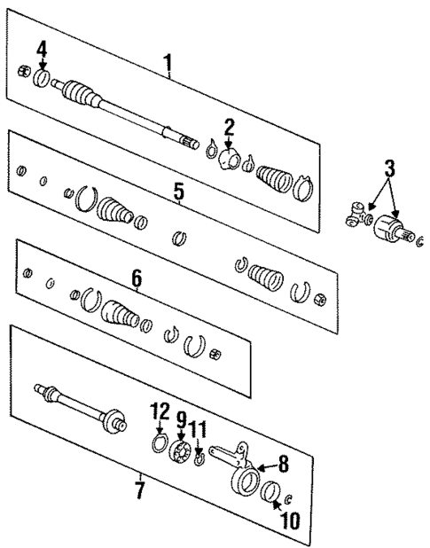 Drive Axles for 1995 Honda Civic del Sol #0