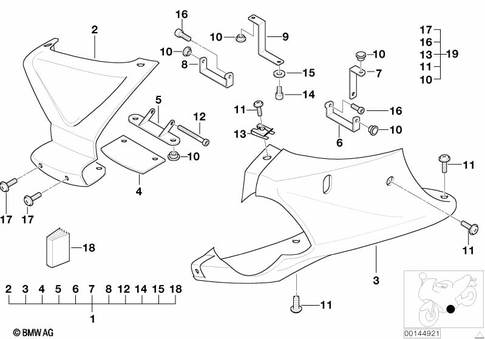Motorcycle Trim Section, Windshield for 2003 BMW-Motorrad R 1100 S #1