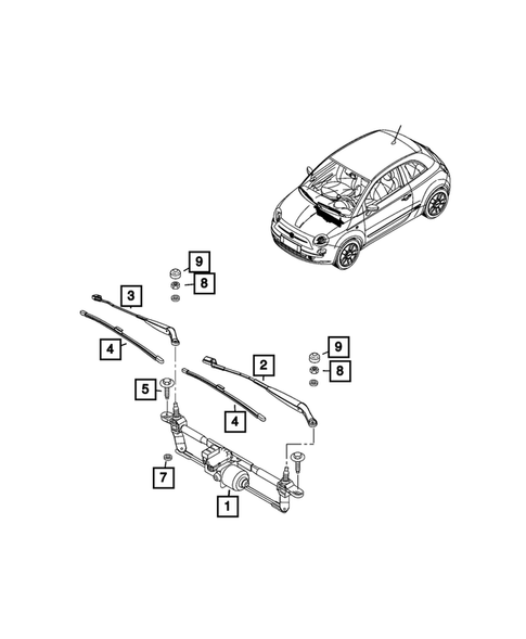 Wiper and Washer System for 2024 Fiat 500E #2
