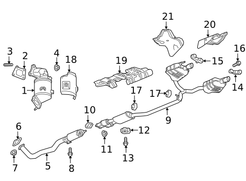 Exhaust Components for 2020 Cadillac XT5 #1