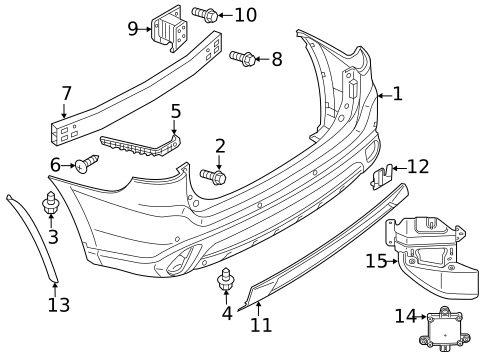 Bumper & Components - Rear for 2015 Mitsubishi Outlander #2
