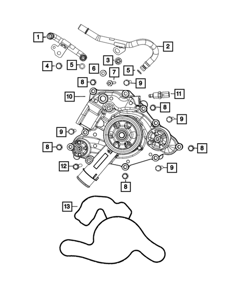 Water Pump and Related Parts for 2021 Jeep Grand Cherokee L #0