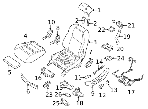 Driver Seat Components for 2021 Nissan Maxima #0