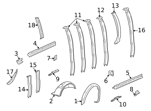 Inner Structure for 1996 Chevrolet Express 3500 #0