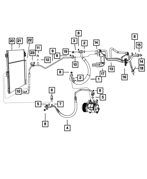Air Conditioner and Heater Plumbing for 2017 Dodge Durango #1