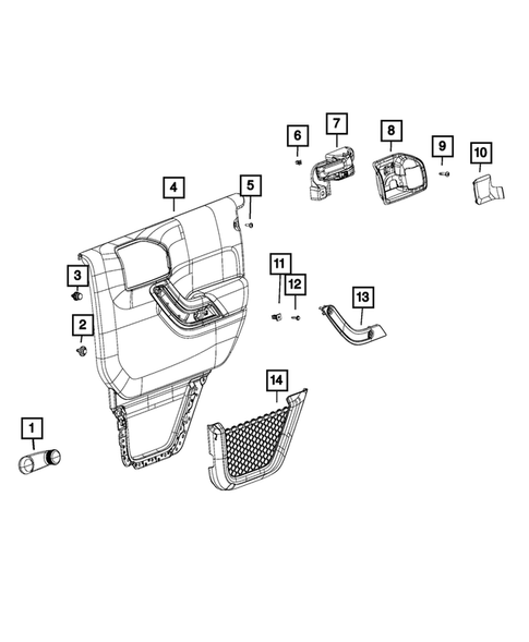 Door Trim Panels-Front and Rear for 2018 Jeep Wrangler JK #1