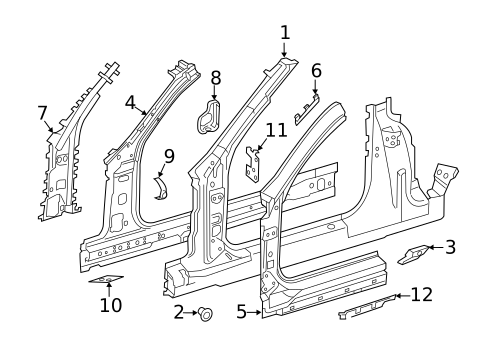 Hinge Pillar for 2021 Mercedes-Benz E 450 #1