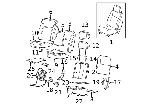 Front Seat Components for 2011 GMC Canyon #1