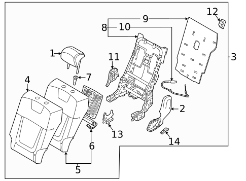 Rear Seat Components for 2022 Hyundai Tucson #1
