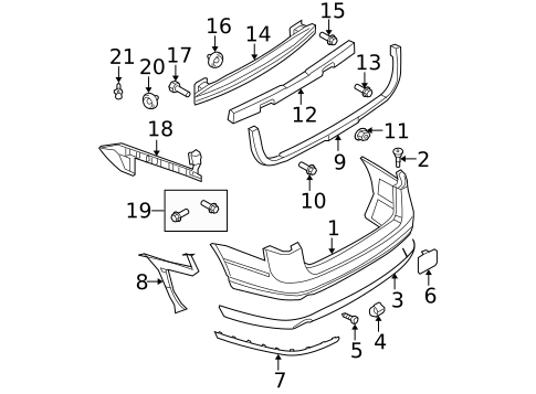 Bumper & Components - Rear for 2009 Volkswagen Passat #0