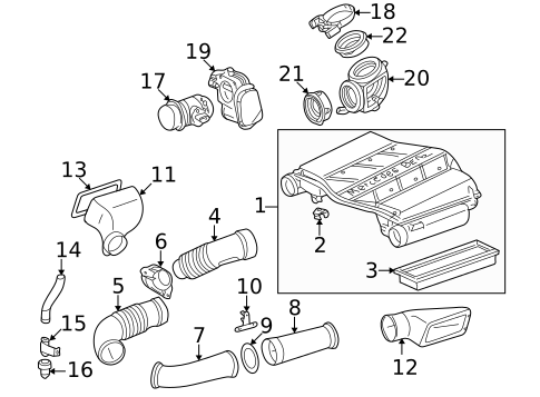 Air Intake for 2005 Mercedes-Benz G55 AMG #0