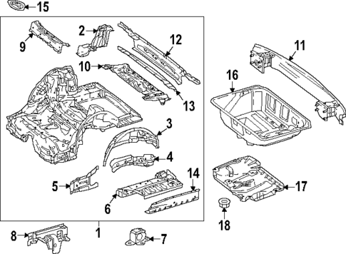Rear Floor & Rails for 2021 Mercedes-Benz E63 AMG S #0