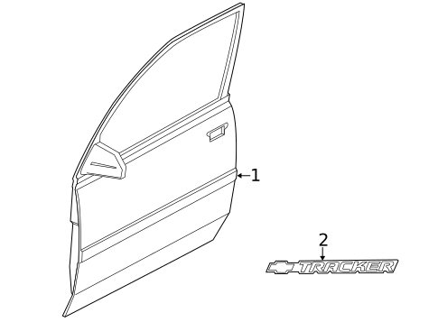 Exterior Trim - Front Door for 2001 Chevrolet Tracker #1