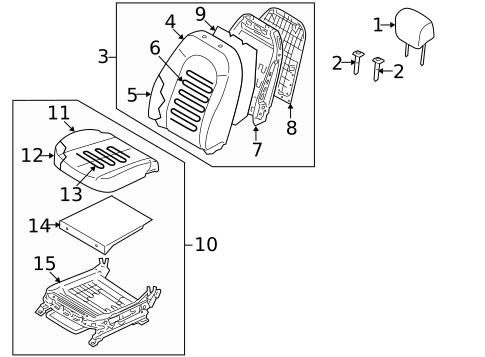 Driver Seat Components for 2007 Hyundai Elantra #1