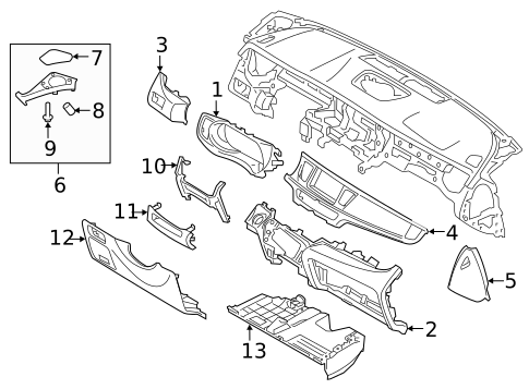 Instrument Panel Components for 2015 Kia K900 #0