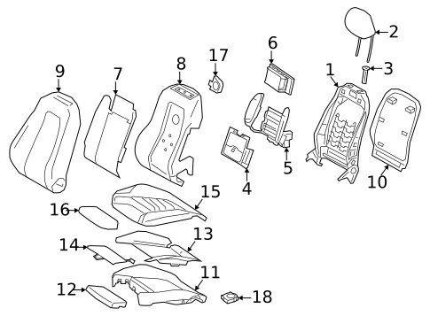 Driver Seat Components for 2021 Mercedes-Benz CLA250 #1