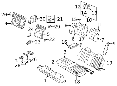 Rear Seat Components for 2002 Audi A6 Quattro #0