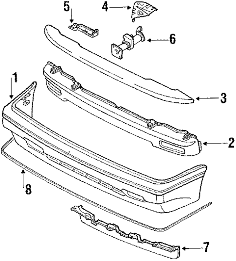 Bumper & Components - Front for 1987 Isuzu I-Mark #0