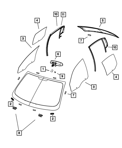 Glass and Interior Rear View Mirror for 2012 Chrysler 200 #1